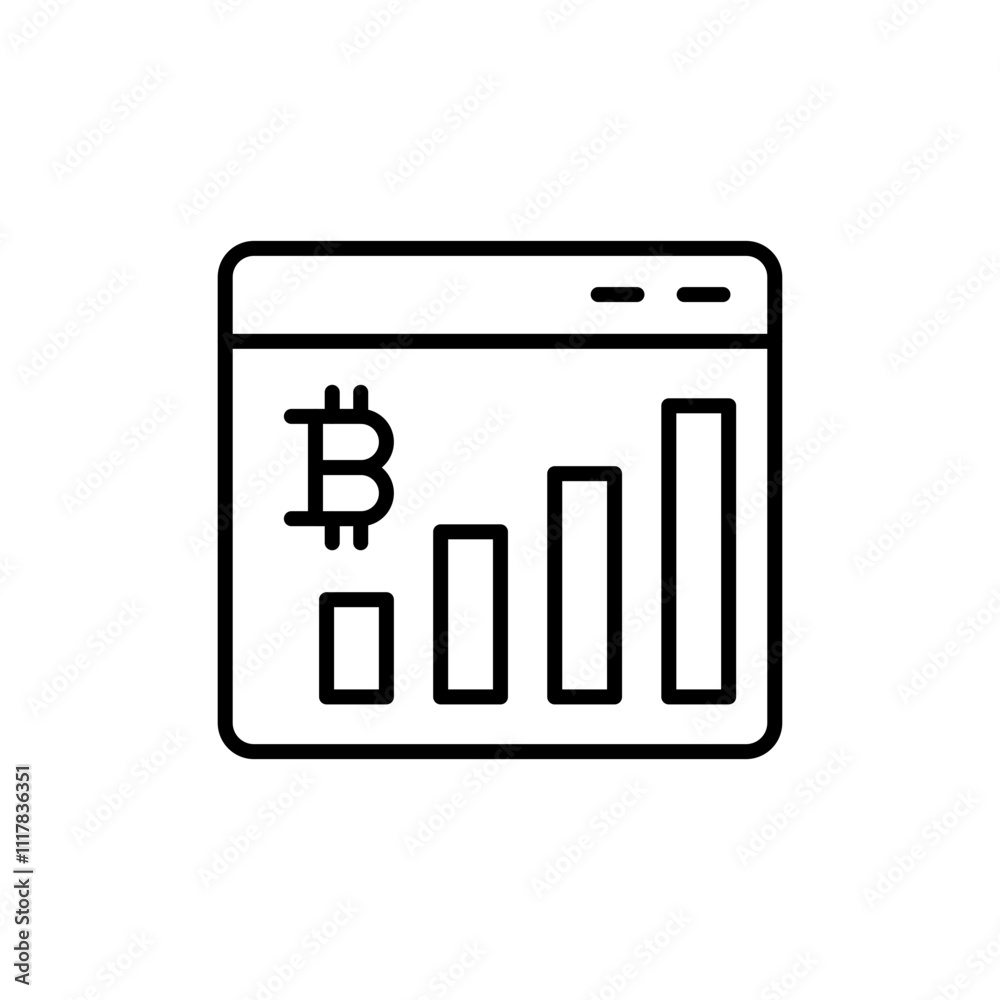 Bitcoin analytics outline icons, minimalist vector illustration ,simple transparent graphic element .Isolated on white background Bitcoin analytics outline icons, minimalist vector illustration ,simple transparent graphic element .Isolated on white background