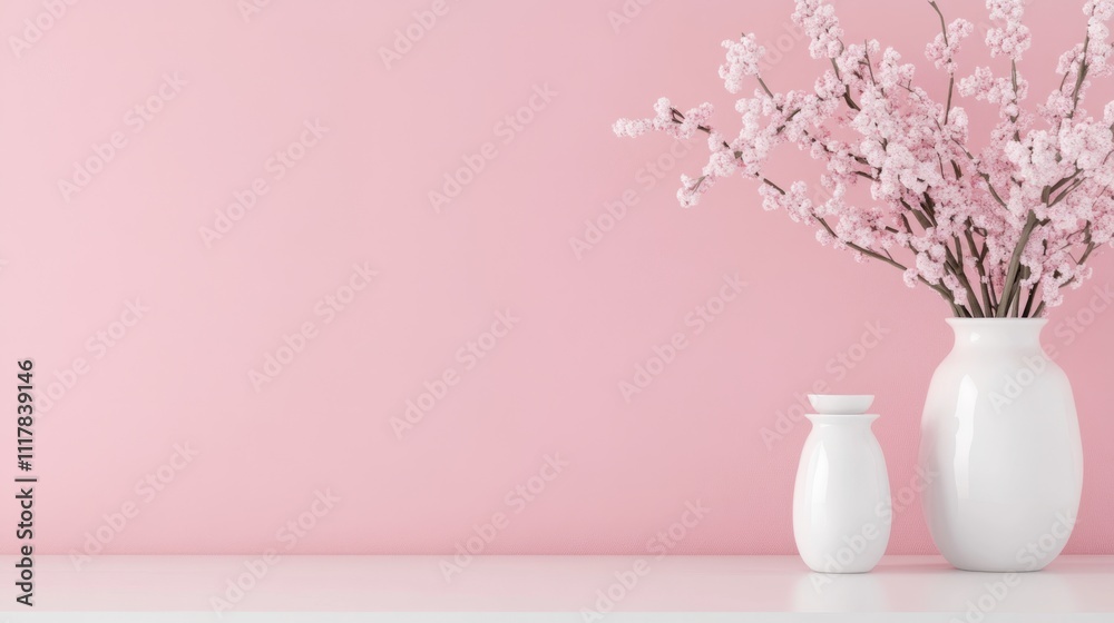 copy space with flowers on pastel spring background. ai generated copy space with flowers on pastel spring background. ai generated