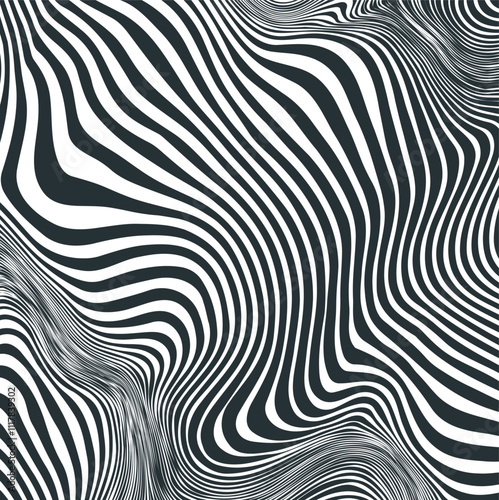 Wallpaper Mural Illustration of zebra skin or striped texture with different wriggling shapes. Torontodigital.ca