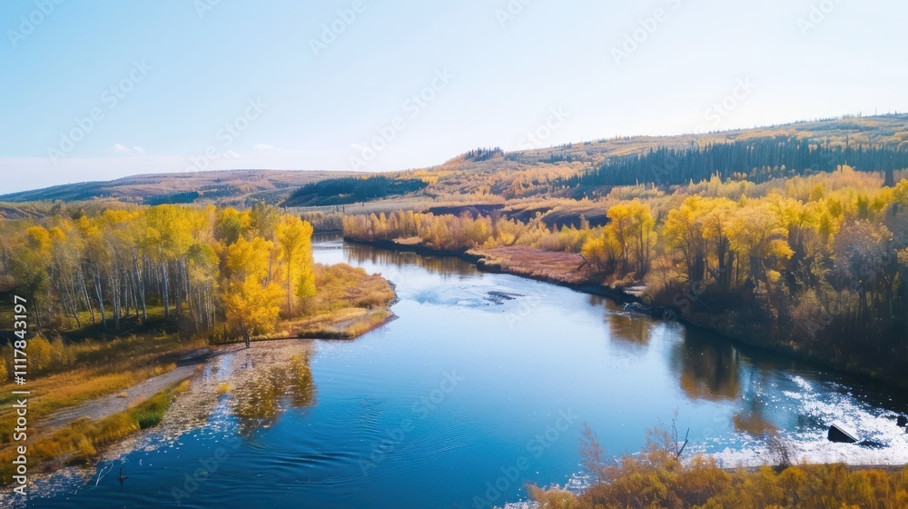 Captivating autumn river scene winding river vibrant fall landscape nature photography aerial view reflective serenity Captivating autumn river scene winding river vibrant fall landscape nature photography aerial view reflective serenity