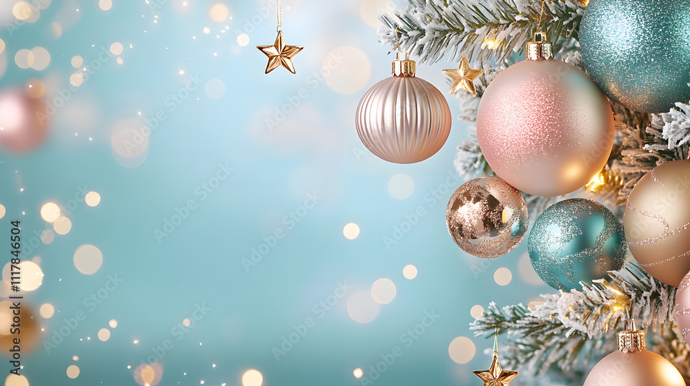Luxurious Christmas new year card and Holiday Promotion Banner with Elegant Ornaments, for Tags, Posters, and Banners with Space for Text Luxurious Christmas new year card and Holiday Promotion Banner with Elegant Ornaments, for Tags, Posters, and Banners with Space for Text