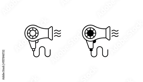 Hair Dryer icon design with white background stock illustration