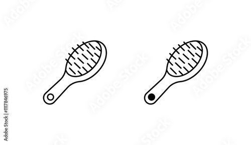 Hairbrush icon design with white background stock illustration
