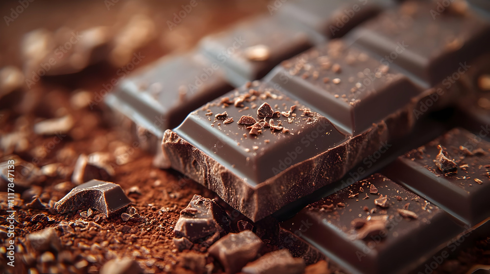 Dark Chocolate Bars with Cocoa Nibs - Food Photography Dark Chocolate Bars with Cocoa Nibs - Food Photography