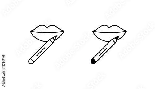 Lip Liner Pencil icon design with white background stock illustration photo