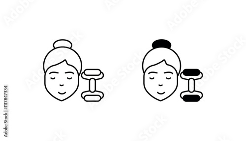 Facial Roller icon design with white background stock illustration