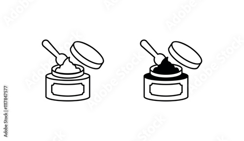 Lip Scrub Jar icon design with white background stock illustration