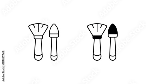 Makeup Brush icon design with white background stock illustration