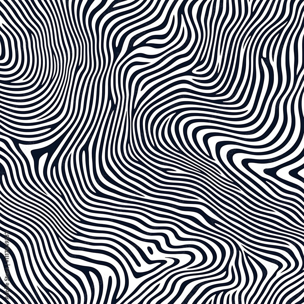 Abstract Black And White Wavy Line Pattern Design Abstract Black And White Wavy Line Pattern Design