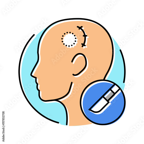craniotomy surgery color icon vector. craniotomy surgery sign. isolated symbol illustration
