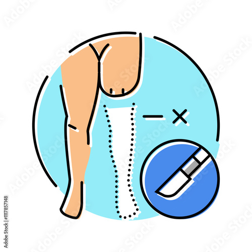 limb amputation surgery color icon vector. limb amputation surgery sign. isolated symbol illustration