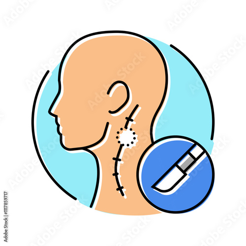 lymph node dissection surgery color icon vector. lymph node dissection surgery sign. isolated symbol illustration