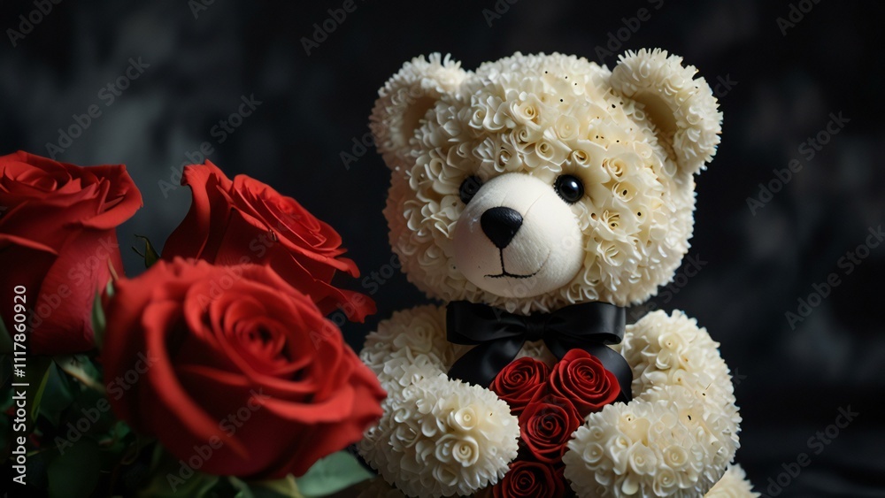 teddy bear with red rose