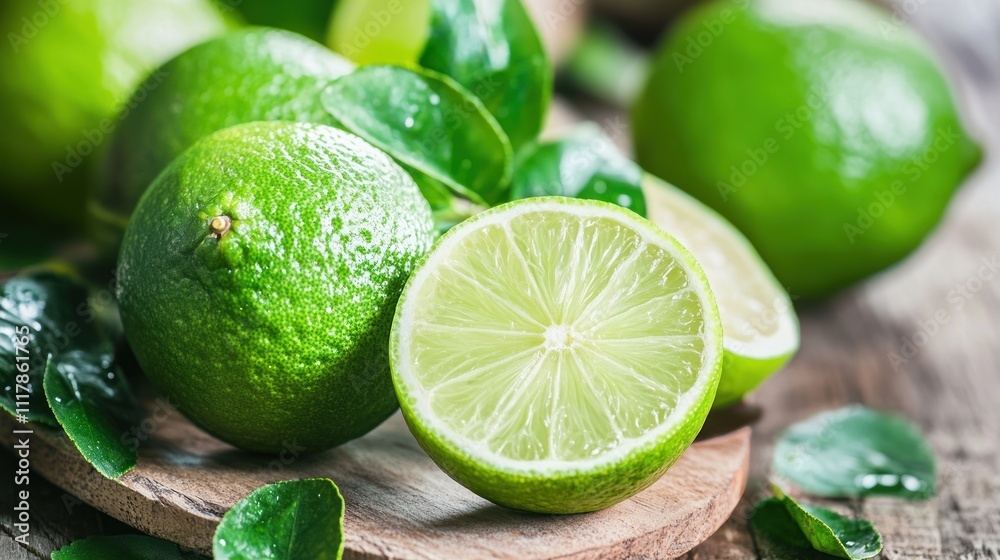 Vibrant Green Limes: A Refreshing Citrus Still Life Vibrant Green Limes: A Refreshing Citrus Still Life