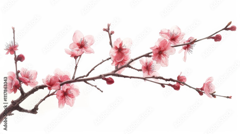 a single cherry blossom branch with a white background, sumi e, vibrant colors, high detail, cinematic lighting, photography, a single cherry blossom branch with a white background, sumi e, vibrant colors, high detail, cinematic lighting, photography,