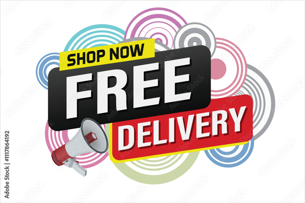 Obraz premium free delivery poster banner graphic design icon logo sign symbol social media website coupon sale