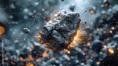 meteorites and asteroids, sifi background photo