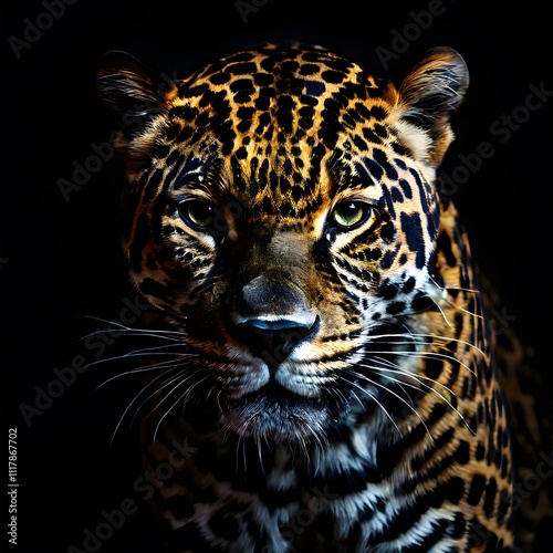 beautiful animal in a studio isolated on black wild life