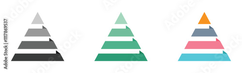 4 tier pyramid vector infographic design