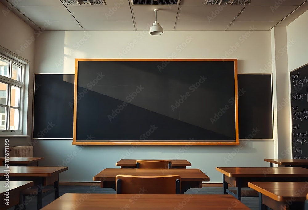 Fototapeta premium Blank black board chalkboard texture blackboard background