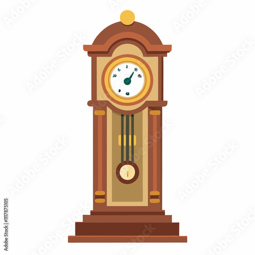 Grandfather clock on a white background