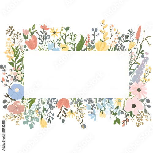 Wallpaper Mural Creative 2D Doodle Floral Illustrations Text Space for Versatile Designs, Greeting Cards, Invitations Torontodigital.ca