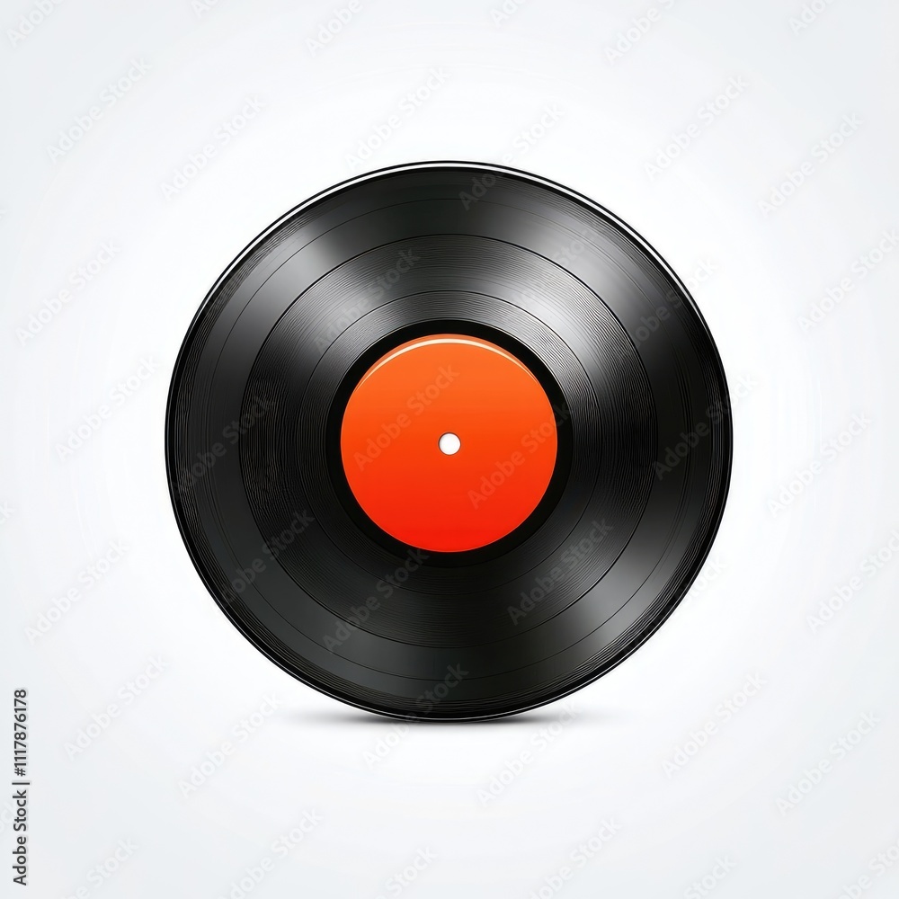 A black record with an orange label A black record with an orange label