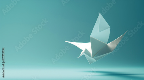 White Origami Bird in a Contemporary Design with a Stunning Artistic Background