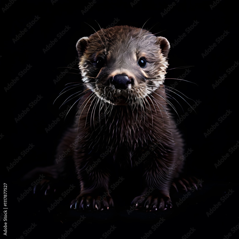 beautiful animal in a studio isolated on black wild life