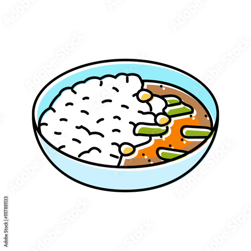 massaman curry thai cuisine color icon vector. massaman curry thai cuisine sign. isolated symbol illustration