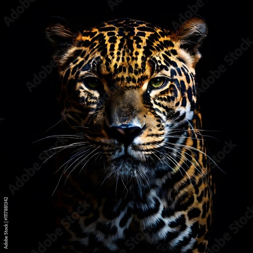 beautiful animal in a studio isolated on black wild life