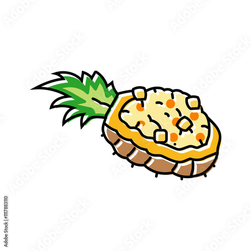 pineapple fried rice thai cuisine color icon vector. pineapple fried rice thai cuisine sign. isolated symbol illustration