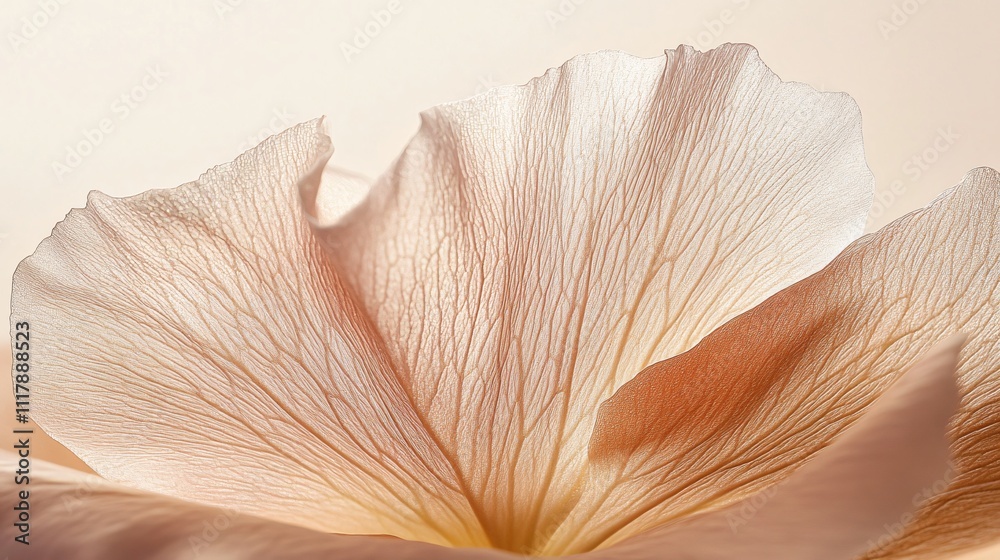 Macro shot of a begonia flower’s petal veins, isolated against a creamy white background Macro shot of a begonia flower’s petal veins, isolated against a creamy white background