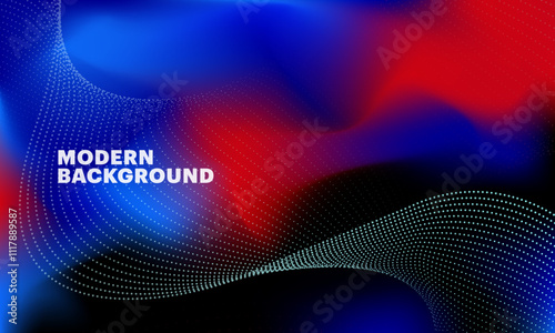 Abstract wave moving dots flow particles, modern background design for brochures, flyers, magazine, banner.