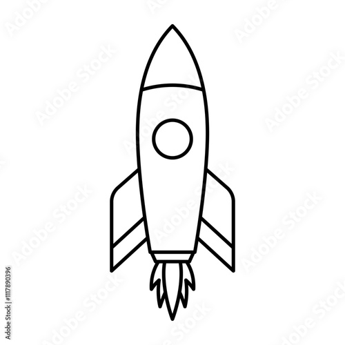 Rocket launched icon. Space travel. Start up Business concept. Creative idea symbol. Rocket ship launched to space.