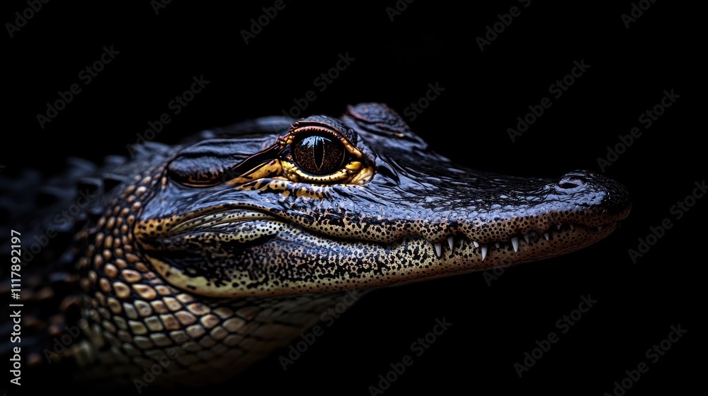 Obraz premium crocodile on a dark background