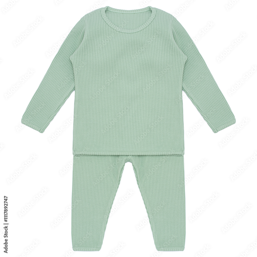 Mint Green Ribbed Baby Lounge Set with Long Sleeves and Matching Bottoms Mint Green Ribbed Baby Lounge Set with Long Sleeves and Matching Bottoms