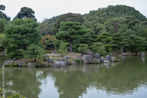 Tablou pe pânză Japanese garden in Kinkaku-ji Temple in Kyoto, Japan