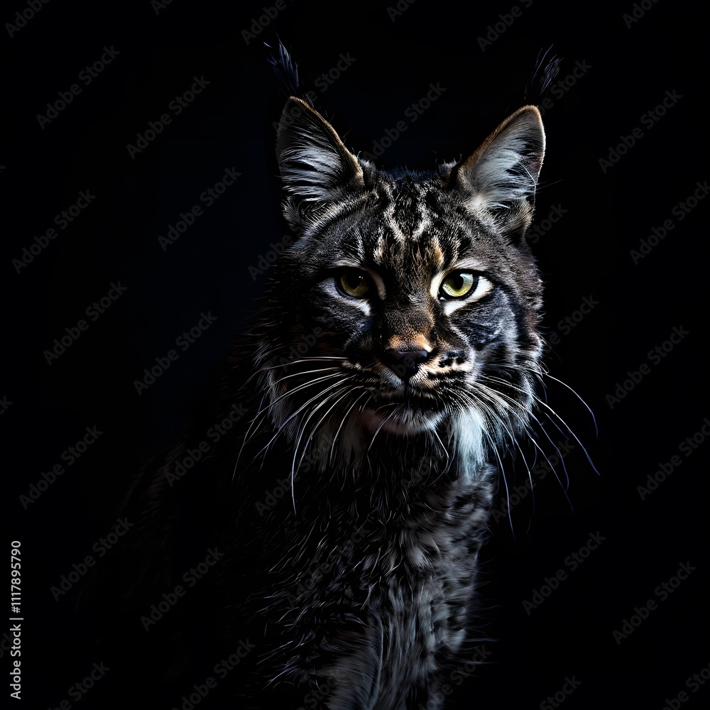 Obraz premium beautiful animal in a studio isolated on black wild life