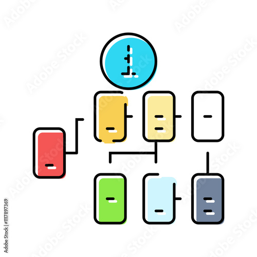 information architecture ux ui design color icon vector. information architecture ux ui design sign. isolated symbol illustration