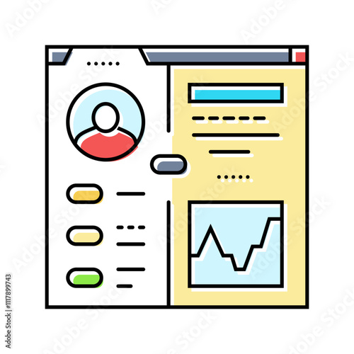persona ux ui design color icon vector. persona ux ui design sign. isolated symbol illustration