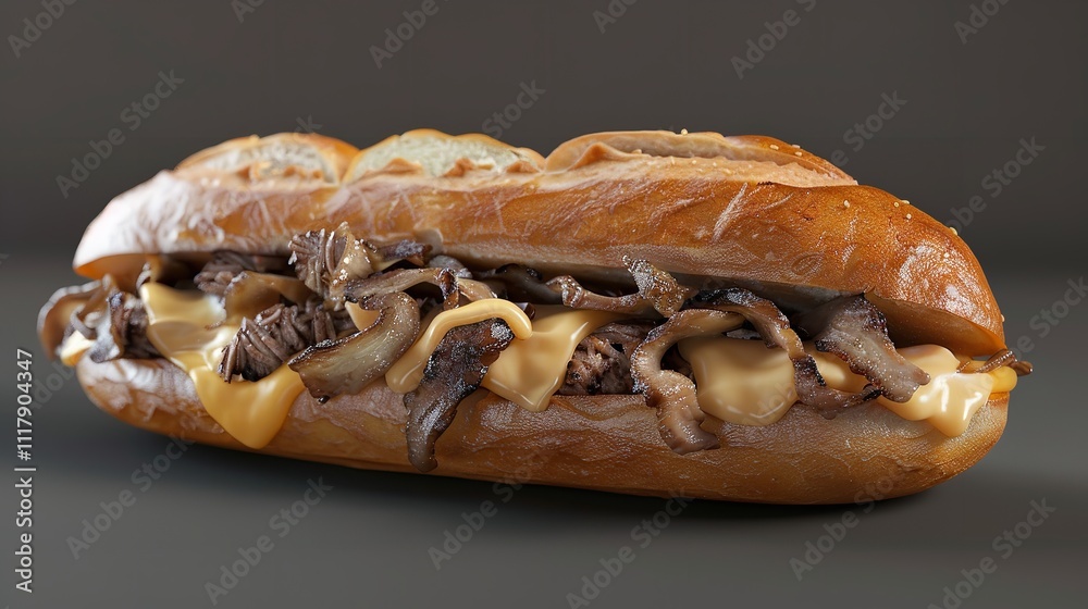 Philly cheesesteak sandwich on transparent background Philly cheesesteak sandwich on transparent background