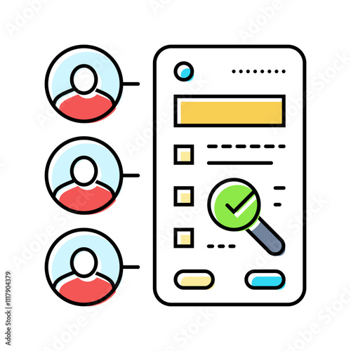 user testing ux ui design color icon vector. user testing ux ui design sign. isolated symbol illustration