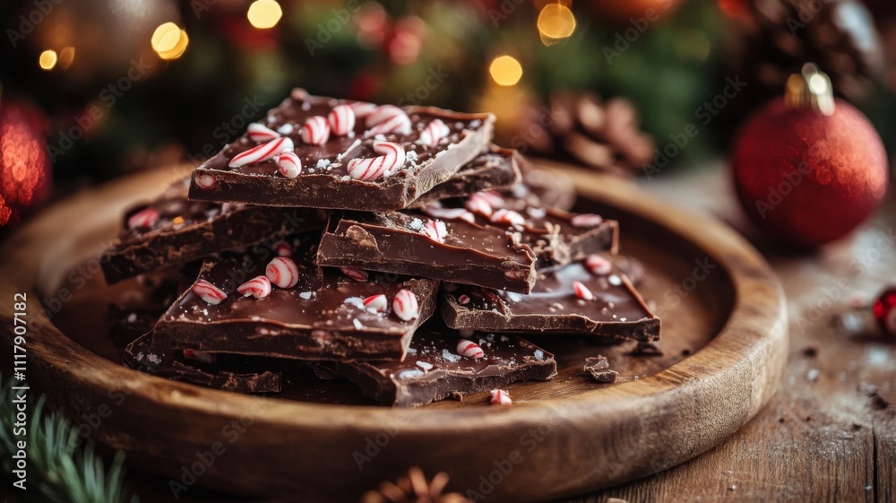 Salted Dark Chocolate Bark with Peppermint Candy Pieces Salted Dark Chocolate Bark with Peppermint Candy Pieces