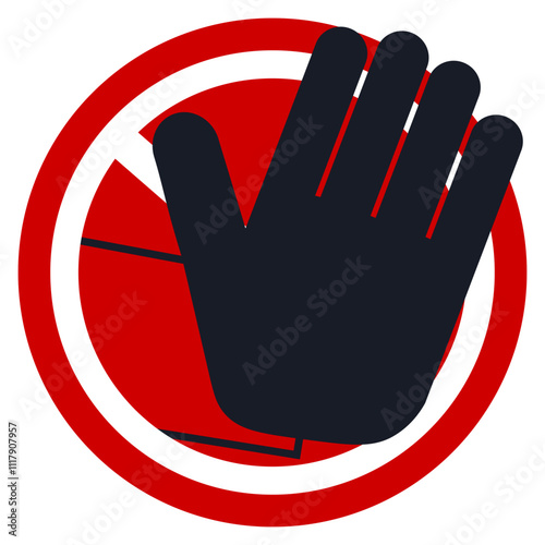 Round prohibition sign for entry and entry. EPS vector illustration.