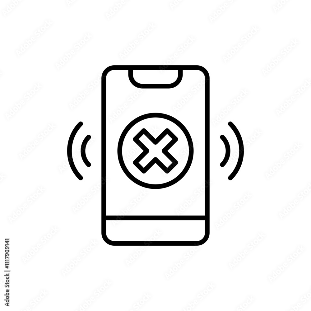 Internet down outline icons, minimalist vector illustration ,simple transparent graphic element .Isolated on white background