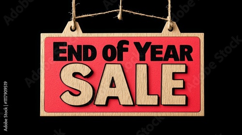 A vibrant sign promoting end of year sale, inviting customers to take advantage of great discounts and deals.