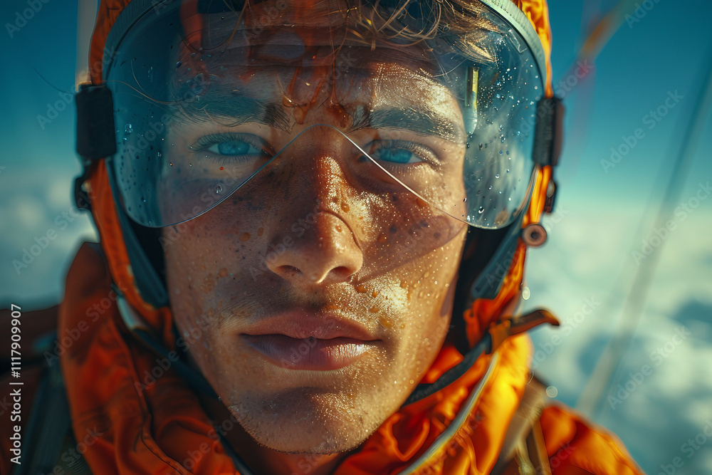 A skydiver captured in slow motion ai generative image A skydiver captured in slow motion ai generative image