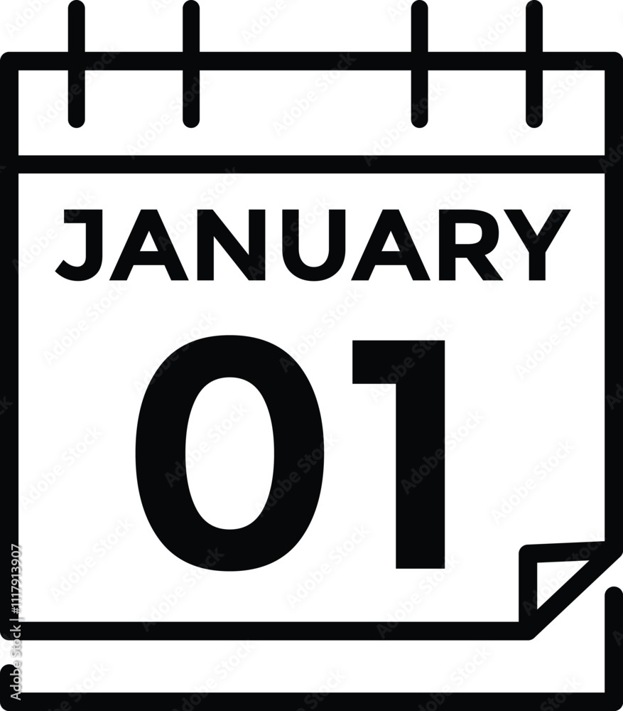 January 1 Calendar Day or Calender Date for Deadlines or Appointment. Calendar vector icon. Deadline. Date.
January 1 Calendar Day or Calender Date for Deadlines or Appointment. Calendar vector icon. Deadline. Date.