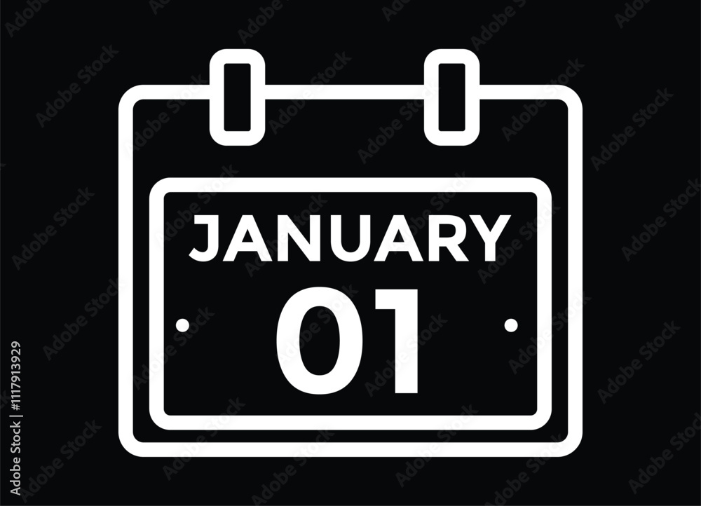 January 1 Calendar Day or Calender Date for Deadlines or Appointment. Calendar vector icon. Deadline. Date.
January 1 Calendar Day or Calender Date for Deadlines or Appointment. Calendar vector icon. Deadline. Date.